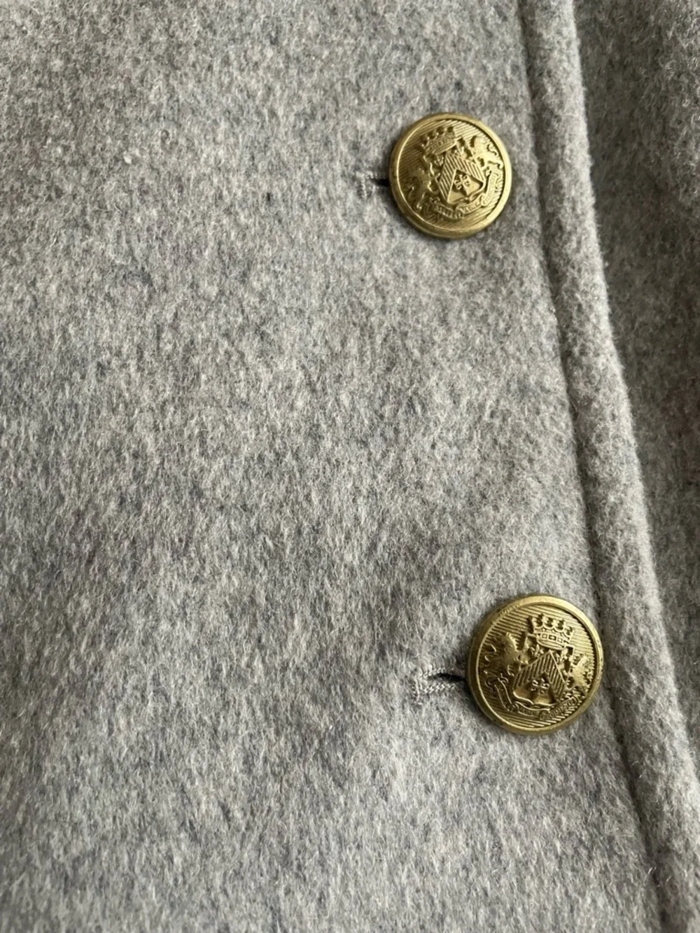 J. Crew Gray Double-Breasted Wool-Blend Peacoat with Gold Buttons - Picture 10 of 10